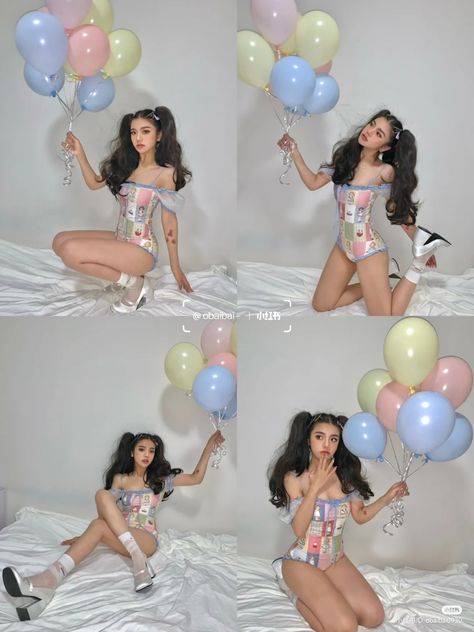 Birthday Photography Pose, Fashion Shoot Poses, Balloon Photoshoot Ideas, Sassy Poses, Oc Poses, Model Photoshoot Poses, Cute Photoshoot, Best Haircuts For Women, Bday Photoshoot