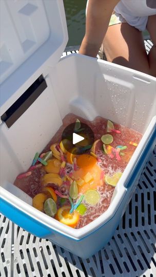 1.2M views · 13K reactions | Best cooler hack for the summer! | Best cooler hack for the summer!

I show you how to make a yummy party drink on the go, perfect for a good beach day outside.

#boat #yeti #drinks | By Rick's Friend ViaFacebook Party Drink Cooler Ideas, Camper Crawl Drinks, Island Cooler Drink, Porch Crawler, Cucumber Cooler Cocktail, Ecto Cooler Cocktail, Boat Beer Cooler, Party Bucket, Beach Cocktails