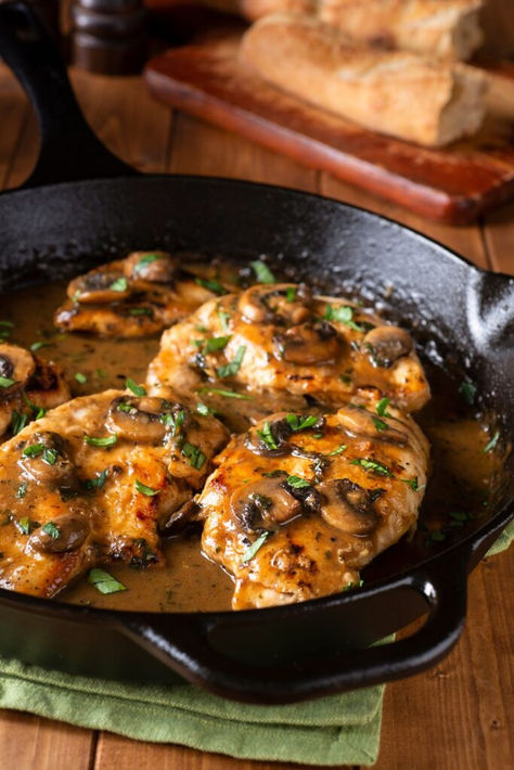 Alton Brown Chicken Marsala Chicken Marcella, Keto Creamy Chicken, Creamy Chicken Marsala, Ina Garten Chicken, Best Ina Garten Recipes, Weeknight Chicken, Marsala Recipe, Cheesecake Factory Recipes, Main Entrees