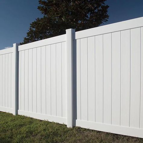 Freedom Ready-to-Assemble Hampton 6-ft H x 6-ft W White Vinyl Flat-Top Fence Panel in the Vinyl Fence Panels department at Lowes.com Farmhouse Fence, White Vinyl Fence, Diy Privacy Fence, Vinyl Fence Panels, Vinyl Privacy Fence, Vinyl Fencing, Vinyl Panels, Privacy Fence Designs, Hampton Style