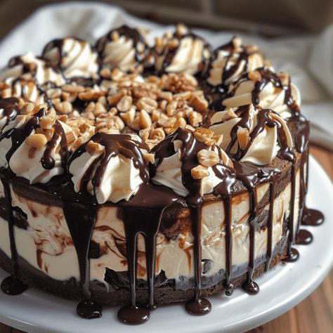 Hot Fudge Sundae Brownie Cheesecake - Recipes, Tasks & Tools