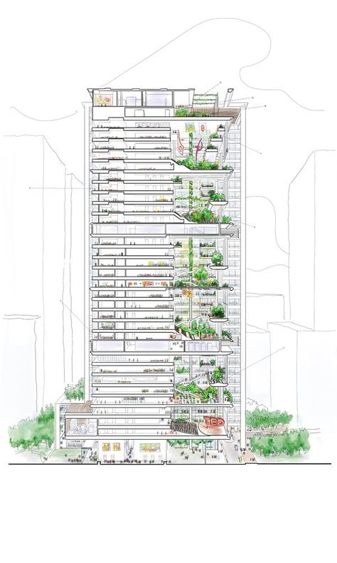 Gallery of Z6 Tower, Designed by Foster + Partners, Becomes First Certified Net-Zero Operational Skyscraper in China - 3 Arch Presentation, China Image, Environmental Engineering, Mixed Use Development, Foster Partners, Net Zero, Tower Design, Landscape And Urbanism, Chicago Architecture