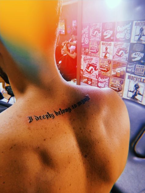 I Deeply Belong To Myself Tattoo Back, I Belong To Myself Tattoo, I Belong Deeply To Myself Tattoo, I Deeply Belong To Myself Tattoo, Me Myself And I Tattoo, I Belong Deeply To Myself, Curry Tattoo, Myself Tattoo, Denzel Curry