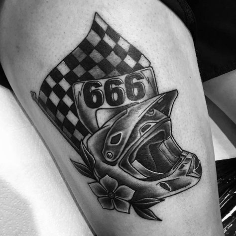 Good Checkered Racing Flag Tattoo Designs For Men Dirtbike Memorial Tattoo, Indycar Tattoo, Chequered Flag Tattoo, Racing Memorial Tattoo, Race Car Tattoo Ideas, Racing Tattoos For Men, Racing Flag Tattoo, Racing Tattoo Ideas, Racing Tattoos For Women