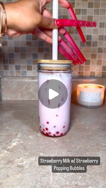 THEBESSLIFE on Instagram: "Strawberry Milk w/ Strawberry Popping Bubbles #valentines #love #valentinesday #gift #valentinegift #valentinesdaygift #valentinesday2024 #vday #bemyvalentine #boba #bubbletea #asmrsounds  #milktea #asmrvideo #millionaiiredee #tea #teashop #bobashop #fyp #foryou #foryoupage #strawberryboba #strawberrydrink #tapioca #easydrinkrecipes #easydrinks #easydrinksathome #aestheticdrinks #asmrdrinks" Popping Bubbles, Popping Boba, Strawberry Drinks, Easy Drink Recipes, Easy Drinks, Alcohol Drinks, Strawberry Milk, Asmr Video, Tea Shop