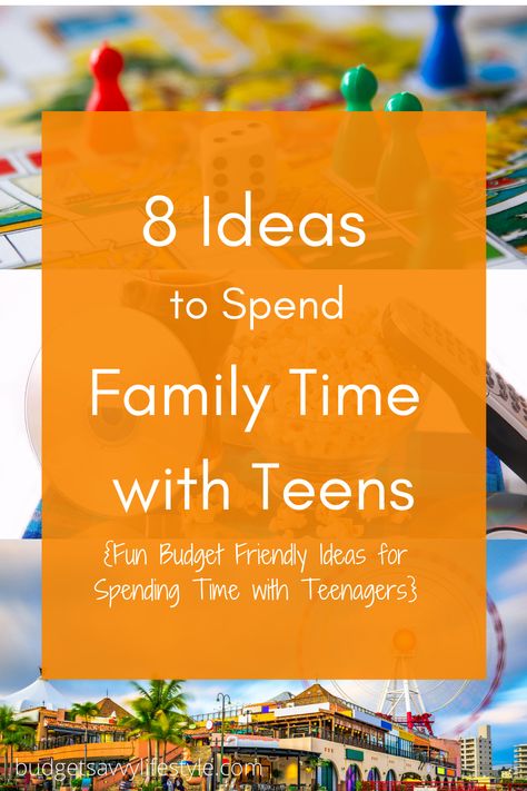 8 fun ideas to spend family time with teens. Ways to have family fun with teenagers on a budget. Cheap Family Activities, Family Weekend Activities, Family Games To Play, Free Family Activities, Teen Fun, Family Fun Night, Activities For Teens, Extra Credit, Family Engagement