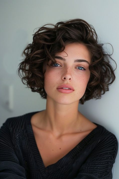 Short Bob Haircuts For Curly Hair, Naturally Wavy Bob, Pelo Ondulado Natural, Bob Ideas, Short Curly Hairstyles For Women, Short Wavy Haircuts, Natural Curly Hair Cuts, Wavy Bob Haircuts, Short Wavy Bob