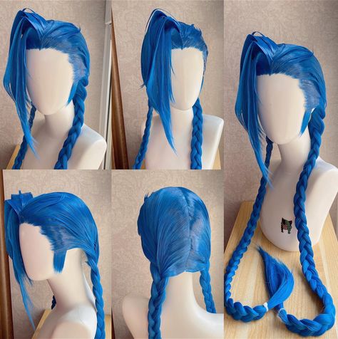 Jinx Arcane Hair, Jinx Props, Jinx Hair, Jinx Wig, Cosplay Jinx, Cosplay Wig Tutorial, Arcane Cosplay, Easy Dragon Drawings, Konosuba Wallpaper