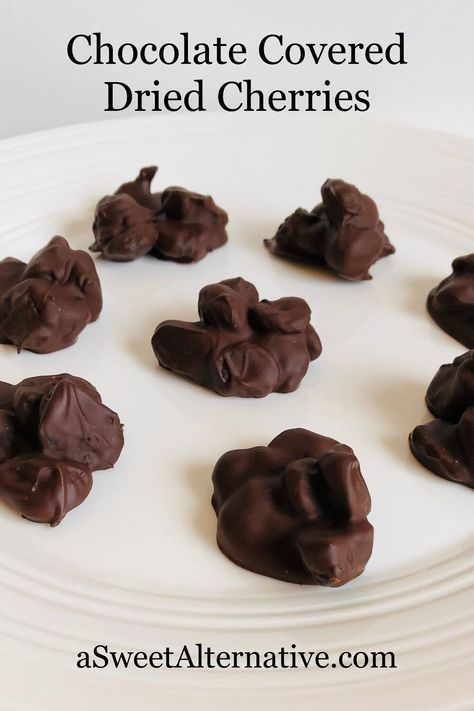 These chocolate covered dried cherries are a delicious addition to any dessert table. They also make great homemade gifts! Chocolate Covered Dried Cherries, Dried Cherries Recipes Baking, Recipes With Dried Cherries, Dried Cherries Recipes, Cherry Recipes Gluten Free, Recipe Using Dried Cherries, Dried Cherry Recipes, Tart Cherries Recipes, Chocolate Cherries