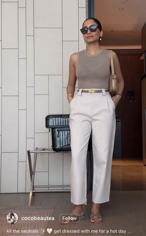 Business Chic Outfits Professional Women Classy, Feminine Neutral Outfits, Summer Work Outfits Women Office, Summer Work Looks, Chic Work Outfits Women Summer, Spa Date Outfit, Work Summer Outfits The Office, Modest Outfit Ideas Summer, Women Summer Outfits 2024