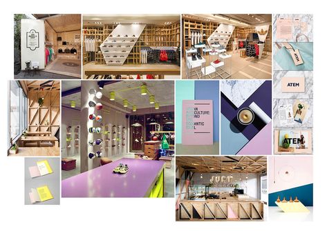 Moodboards for Retail Design on Behance Retail Store Mood Board, Puma Showroom, Car Moodboard, Clothes Market, Retail Interior Design, Board Shop, Showroom Design, My Board, Retail Store Design