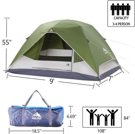 Camping Tent with Rainfly, 2/4/8 Person Tent,Waterproof Windproof Family Tent with Mesh Windows, Easy Set Up for Hiking and Outdoor for All Seasons 5 Person Tent, 8 Person Tent, Backyard Bbq Party, 4 Person Tent, Tent Set Up, Inner Tent, Lightweight Tent, Waterproof Tent, Tent Stakes