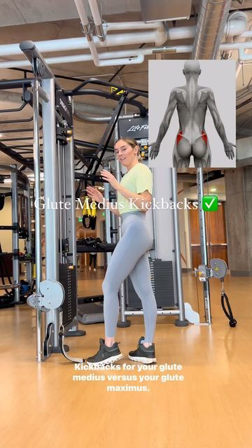 Kick Backs Exercise Glutes, But Kicks How To Do, Cable Kick Back Glute Kickbacks, Medium Kickback, Glute Medius Kickback Cable, Glute Shelf Workout, Top Shelf Glute Workout, Cable Kickbacks Glutes, Glute Medius Exercises