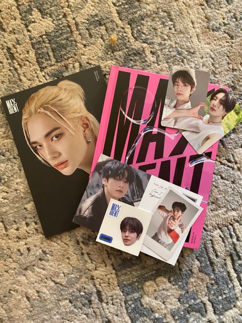 my maxident album pulls <3 Saudi Arabia Riyadh, Kpop Freebies, Kpop Accessories, Stray Kids Maxident, Merch Aesthetic, Merch Kpop, Kpop Albums, Kpop Shop, Pop Albums