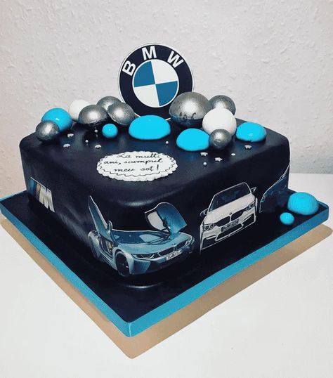 BMW Cake Design Images (BMW Birthday Cake Ideas) Bmw Birthday Cake, Bmw Cake, Cars Cake Design, Tire Cake, Cars Birthday Cake, Birthday Cake For Husband, Cake For Husband, Dad Birthday Cakes, Serie Bmw