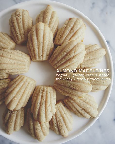 Vegan Madeleines, Almond Madeleines, Sweet Laurel, Madeline Cookies, Kitchy Kitchen, Patisserie Vegan, Madeleine Recipe, Gf Desserts, Gluten Free Sweets