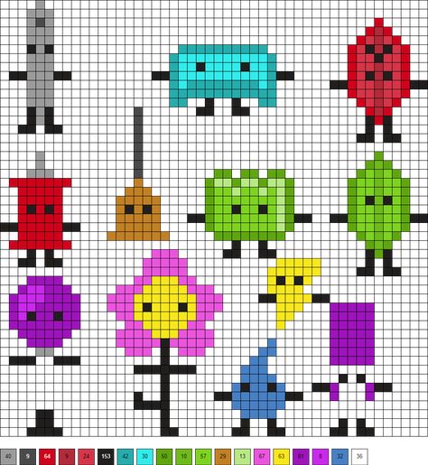 Eye Perler Bead Patterns, Object Show Perler Beads, Bfdi Perler Bead, Bfdi Lightning, Evil Leafy, Lollipop Flower, Hamma Beads Ideas, Pixel Beads, Pearl Beads Pattern