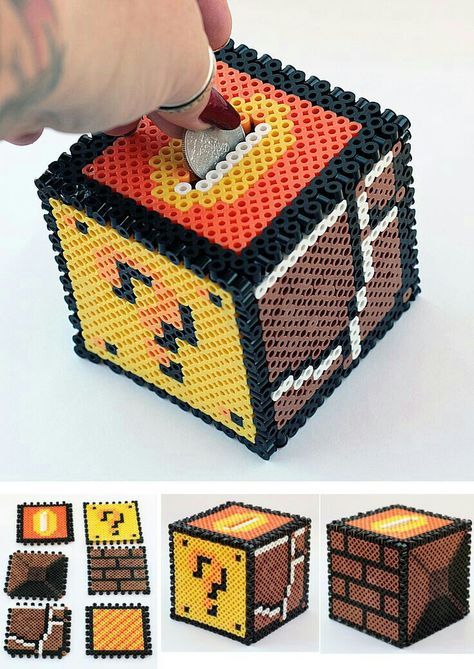 Girlfriend Ideas, Minecraft Diy, Perler Bead Designs, Perler Bead Mario, Perler Beads Ideas, Surprise Ideas, Gamer Boyfriend, 3d Perler Bead, Art Perle