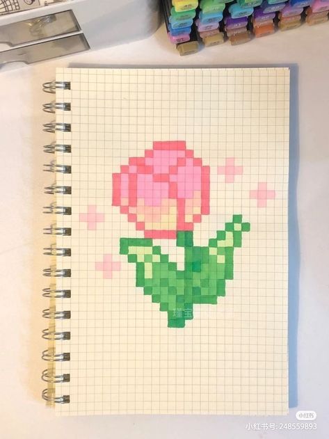 Pixel Drawing Minecraft, Things To Do With Grid Paper, Pixel Art Grid Aesthetic, Grid Paper Drawings Easy, Things To Draw On Grid Paper, Aesthetic Pixel Art Grid, Pixel Art Inspo Easy, Graph Paper Pixel Art, Cute Grid Art