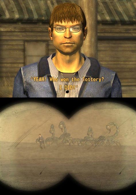 [Fallout New Vegas] "YEAH! Who won the lottery? I did!" - Imgur Fallout Pfp, Fallout Facts, Intellectual Stimulation, Fallout Meme, Fallout Funny, Fallout 2, Fallout Series, Won The Lottery, Fallout Fan Art