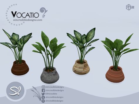 Sims 4 Indoor Plants, Sims 4 Clutter, 4 Dining Chairs, Pot Plant, Sims4 Cc, Sims Community, Electronic Art, Sims 4 Cc, The Sims Resource