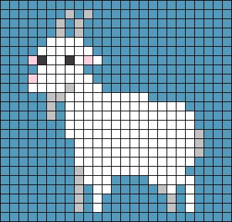 Goat Perler Bead Pattern, Pixel Quilts, Pixel Quilting, Sheep And Lamb, Animals Cute, Mountain Goat, Bead Ideas, Perler Patterns, Cute Keychain