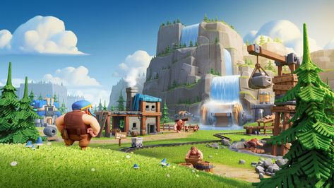 ArtStation - Clash of Clans “Clashy Constructs Wallpaper”, Studio Piñata Wallpaper Coc, Clash Royale Wallpaper, Clash Of Clans Game, Thumbnail Background, Blurred Background Photography, New School Tattoo, Anime Crafts, Clash Royale, Environment Concept Art