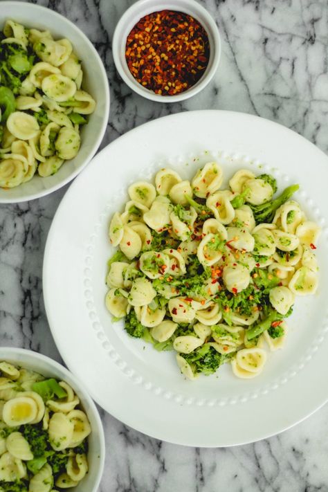 Orecchiette Pasta with Broccoli Sauce - is a really easy pasta dish and and so delicious! This is total Italian comfort food. This simple pasta recipe comes together in less than 30 minutes! A no-fuss dinner that is vegan, flavorful, and family friendly.  #orecchiette #pastawithbroccoli #pastaconbroccoli #pasta #veganpasta #broccoli #puglia #Italianpasta #italianrecipe #easypastarecipe #vegandinner #italiancomfortfood #savoringitaly #under30minutes Broccoli Sauce, Best Broccoli Recipe, Simple Pasta Recipe, Pasta Con Broccoli, The Best Broccoli, Pasta With Broccoli, Best Broccoli, Frozen Pasta, Quick Pasta Recipes