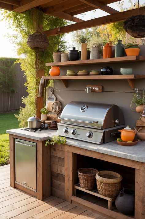 25 Small Outdoor Kitchen Ideas That Maximize Space and Style » Comfy Ideas Outdoor Bbq Small Space, Mini Outdoor Kitchen Small Spaces, Compact Outdoor Kitchen, Small Yard Outdoor Kitchen, Small Bbq Area Ideas Outdoor, Tiny Outdoor Kitchen, Small Outdoor Bbq Area, Small Outdoor Kitchen Ideas Simple, Outdoor Kitchen With Pool