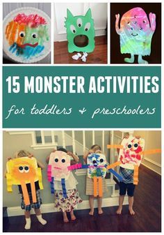 Toddler Approved!: 15 Monster Activities for Toddlers and Preschoolers #monster #Halloween #DIY Monster Activities For Toddlers, Preschoolers Crafts, Halloween Toddler Party, Book Monster, Halloween Craft Activities, Monster Activities, Halloween Themed Activities, Halloween Infantil, Monster Craft