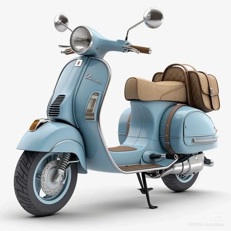 Cute Bikes, Scooter Photography, Motorcycle Cute, Motorcycle Reference, Electric Vespa, Vespa Accessories, Cute Motorcycle, Estilo Cafe Racer, Retro Scooter