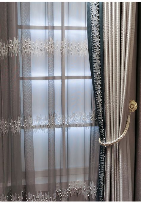 2021 New Light Luxury Small French Silver Color Blue Curtain High End Model Room Luxury Curtain|Curtains| - AliExpress Luxury Curtains Living Room, Blinds For Windows Living Rooms, Curtain Inspiration, Silver Curtains, Curtains Living Room Modern, Unique Curtains, Curtains Ideas, Layered Curtains, Curtain Styles