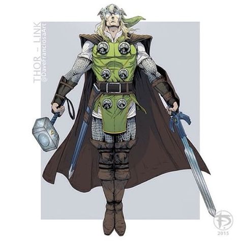 Link X Thor Fusion Link Redesign, Thor Comic Art, Thor Cosplay, Marvel Games, Marvel Character Design, Thor Comic, God Of Thunder, Marvel Characters Art, Marvel Thor