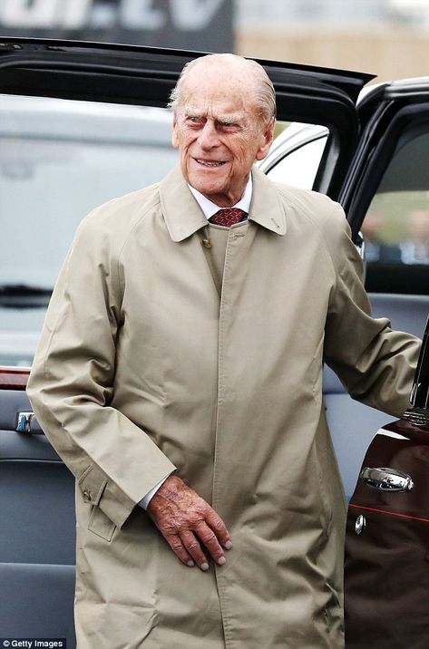 Personable: The Duke of Edinburgh, 97, still maintains a 'naughtiness' and a 'cheekiness' that endears him to staff, according to Smith. The actor added the royal is 'brilliantly funny' Queen Elizabeth Died, British Royal Family Members, Elizabeth Philip, Old Prince, Rubber Raincoats, English Royal Family, British Royal Families, Elisabeth Ii, Prince Phillip