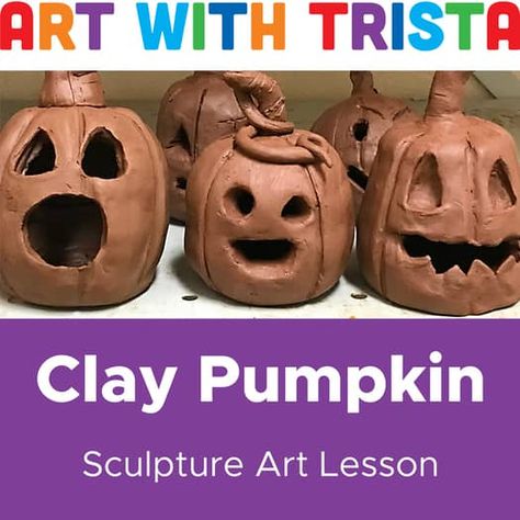 Clay Pumpkin Jack O' Lantern Sculpture Art Lesson - Fall & Halloween Art Project Clay Pumpkin, Clay Lesson, Ceramic Pinch Pots, Halloween Art Projects, Creative Problem Solving, Glass Art Projects, Pumpkin Jack, Elementary Art Projects, Pumpkin Art