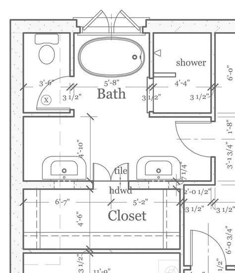 Master Bath Floor Plan, Small Bathroom Floor Plans, Master Bath Layout, Bathroom Design Plans, Bathroom Layout Ideas, Bathroom Layout Plans, Bathroom Layouts, Bathroom Design Layout, Bathroom Plans