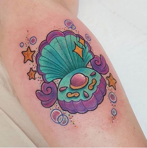 Pearl Tattoo, Shell Tattoos, Theme Tattoo, Kawaii Tattoo, Mermaid Tattoo, Girly Tattoos, Dream Tattoos, Love Tattoos, Pretty Tattoos