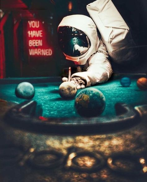 Playing Pool, Astronaut Wallpaper, Astronaut Art, Tumblr Backgrounds, Space Artwork, Its A Mans World, Wallpaper Space, Pool Table, Surreal Art