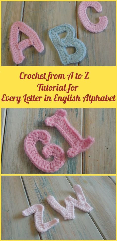 Crochet Tutorial for Each Letter in Alphabet - Design Peak Crochet Letters Pattern, Granny Square Häkelanleitung, Broderie Bargello, Crochet Alphabet, Crochet Letters, Crochet Vintage, Stitch Crochet, Alphabet Design, Crochet Motifs