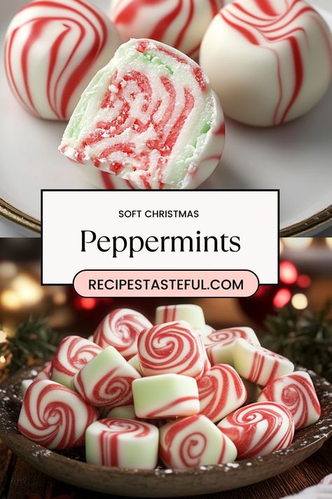 These melt-in-your-mouth, homemade peppermint candies are a festive treat for the holiday season. With a soft, creamy center and a light, refreshing peppermint flavor, they’re perfect for holiday parties, gift giving, or enjoying by the fireplace. Easy to make with simple ingredients, these delightful candies are a sweet way to spread some holiday cheer! Quick And Easy Peppermint Fudge, Peppermint Crockpot Candy, Homemade Peppermint Marshmallows, Melt Aways Candy, Peppermint Melt Aways Cookies, Dipped Marshmallows Christmas, Peppermint Puff Candy Recipe, Peppermint Melt Aways, Diy Peppermint Patties