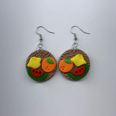 Orange you glad I made these cuties 🍊 #clay #polymer #polymerclay #handmade #crafts #fimo #staedler #earrings #handmadeearrings #clayearrings #fruitearrings #summerearrings Basket Earrings, Fruit Earrings, Orange You Glad, Earring Crafts, Fruit Basket, Polymer Clay Crafts, May 7, Handmade Polymer Clay, Clay Crafts