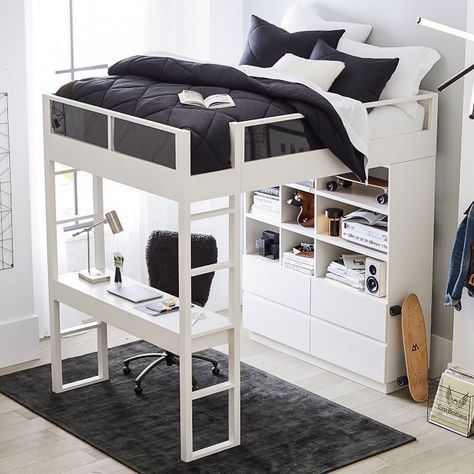 Want to make your bedroom work harder? Incorporating a loft bed is a quick way to optimize space, especially a more compact one. Craft an efficient work-from-home space that makes you proud, and employ a practical yet clever loft bed for fabulous function. These are some of the best lofted sleepers you can buy online to step up your bedroom game in style. #wfhspace #loftbeds #smallspaceideas Loft Beds For Teens, Modern Loft Bed, Loft Beds For Small Rooms, Bed For Girls Room, Beds For Small Rooms, Loft Bed Plans, Diy Loft Bed, Bilik Idaman, Low Loft Beds