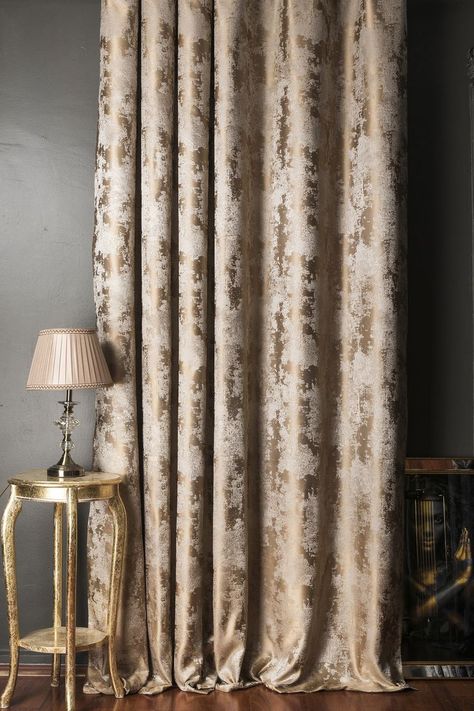 Black And Gold Curtains, Luxury Curtains Living Room, Black And Gold Living Room, Color Block Curtains, Office Farmhouse, Behind The Curtain, Grey Dining Room, Gold Living Room, Gold Curtains