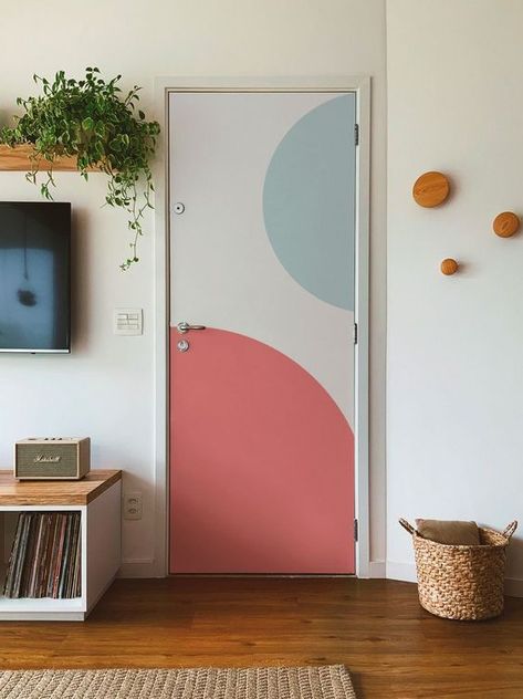 Room door designs sliding wooden doors Door Paintings, Painted Bedroom Doors, Diy Wall Painting, Bedroom Wall Designs, Room Door Design, Door Murals, Diy Casa, Bedroom Doors, Room Doors