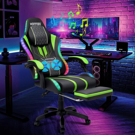 PRICES MAY VARY. 【Bluetooth 5.3】Designed with dual bluetooth 5.3 speakers to provide you with stronger and more stable signals in a variety of environments 【RGB Gaming Chair】LED flashing lights surrounding the whole chair and multiple lighting modesthat can create a more dynamic feel 【Massage Lumbar】Massage gaming chair features two motors in the waist cushion, providing ultimate comfort for gaming or homework 【Ergonomic Computer Chair】High density memory foam filling and ergonomic curve of the Tall Chair, Chair Massage, Gamer Chair, Ergonomic Computer Chair, Tall Chairs, Game Chair, Computer Desk Chair, Flashing Lights, Inbox Zero