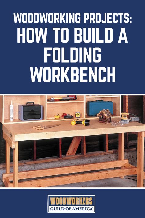 Folding Workbench Plans | WWGOA Diy Folding Workbench Wall Mounted, Folding Workbench Plans Diy, Fold Up Work Bench Diy, Diy Foldable Workbench, Fold Up Work Bench, Diy Work Bench Ideas, Diy Folding Workbench, Folding Workbench Wall Mounted, Diy Space Saving Furniture