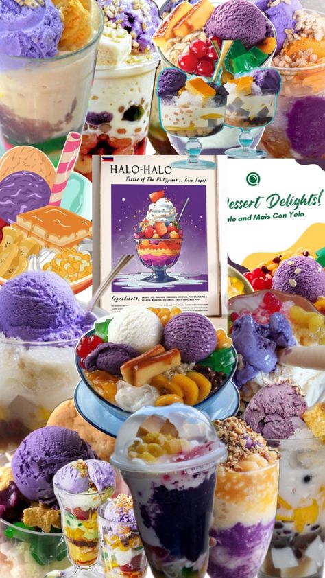 #collage #aesthetic #HaloHalo #dessert #sweets #treats #yummy #Filipino #FilipinoFood Halo Halo Dessert Aesthetic, Halohalo Dessert, Halo Halo Filipino, Halo Halo Dessert, Pinoy Dessert, Dessert Aesthetic, Halo Halo, Filipino Recipes, Sweets Treats