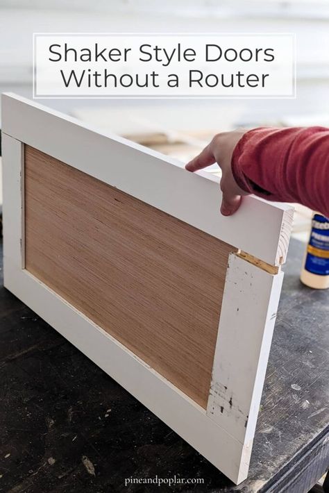 How to Make Shaker Cabinet Doors Without a Router Build Shaker Cabinet Doors, Making Shaker Cabinet Doors, How To Build A Cabinet With Doors, How To Make A Cabinet, How To Build Cabinet Doors, Diy Cabinet Doors Easy, Make Shaker Cabinet Doors, How To Make Shaker Cabinet Doors, Diy Cupboard Doors