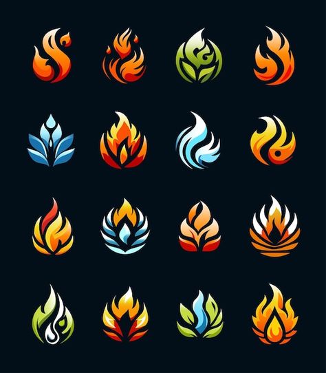 Fire icons | Premium Vector #Freepik #vector #symbol #symbols #clipart #emblem Fire Symbols, Fire Symbol, Fire Vector, Fire Icons, Viking Symbols, Animals And Pets, Art Sketches, Premium Vector, Graphic Resources