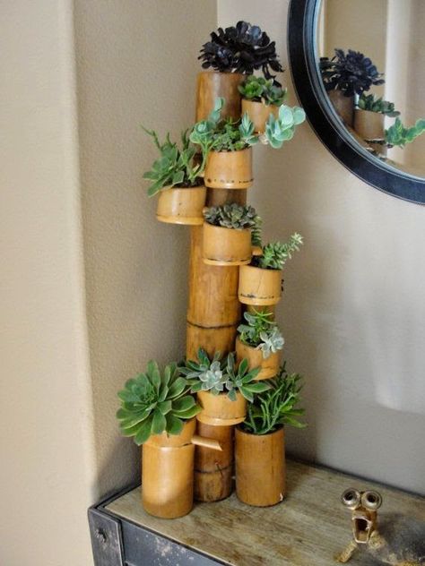 DIY Easy Bamboo Crafts That Change Your Interior & Mood | by Sarah Lavinski | Medium Bamboo Projects, Bamboo Flower, Bamboo Diy, Bamboo Planter, Tanaman Pot, Jardim Diy, Gubahan Bunga, Bamboo Decor, Bamboo Poles